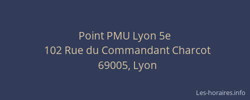 Point PMU Lyon 5e