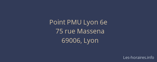 Point PMU Lyon 6e