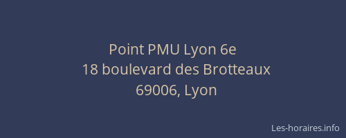 Point PMU Lyon 6e