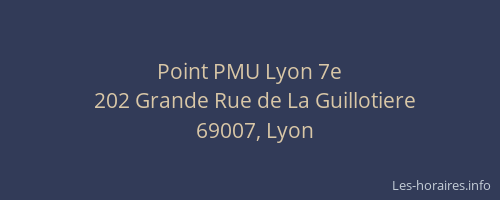 Point PMU Lyon 7e