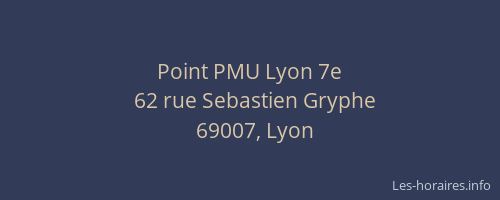 Point PMU Lyon 7e