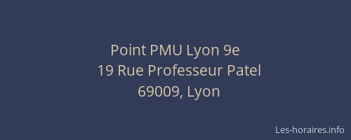 Point PMU Lyon 9e