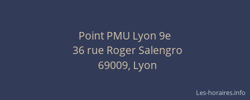 Point PMU Lyon 9e
