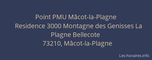 Point PMU Mâcot-la-Plagne
