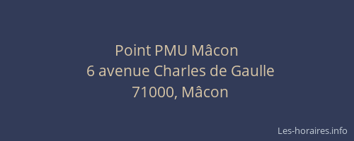 Point PMU Mâcon