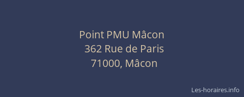 Point PMU Mâcon