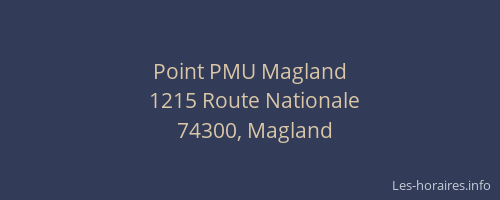 Point PMU Magland