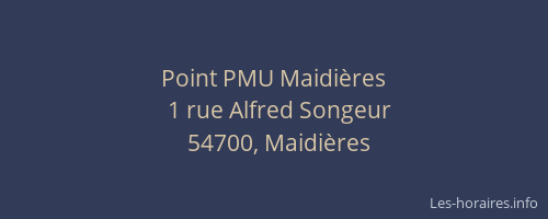 Point PMU Maidi&egrave;res