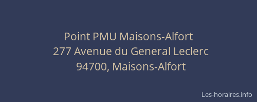 Point PMU Maisons-Alfort