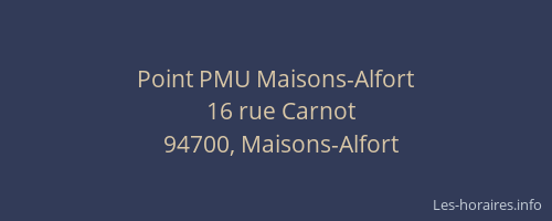 Point PMU Maisons-Alfort