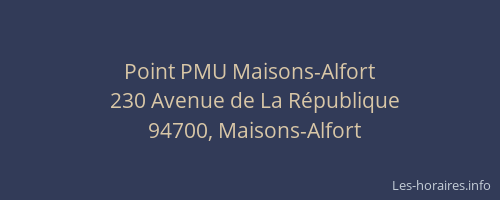 Point PMU Maisons-Alfort