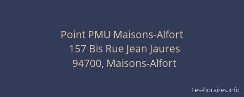 Point PMU Maisons-Alfort