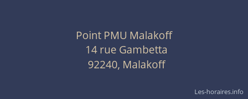 Point PMU Malakoff