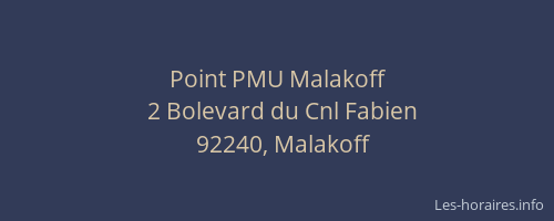 Point PMU Malakoff