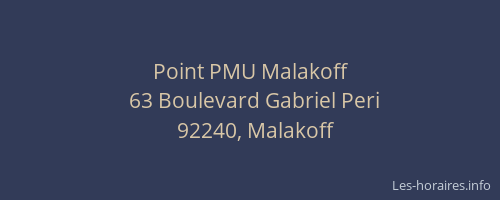 Point PMU Malakoff