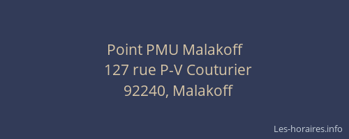 Point PMU Malakoff