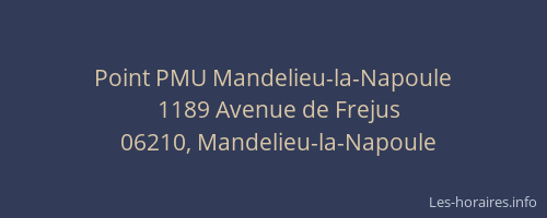 Point PMU Mandelieu-la-Napoule