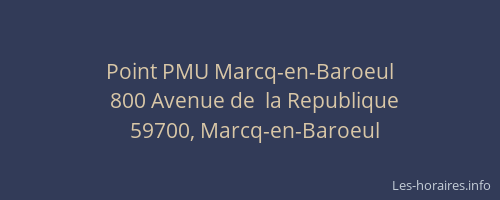 Point PMU Marcq-en-Baroeul