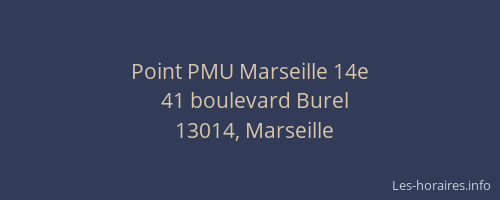Point PMU Marseille 14e