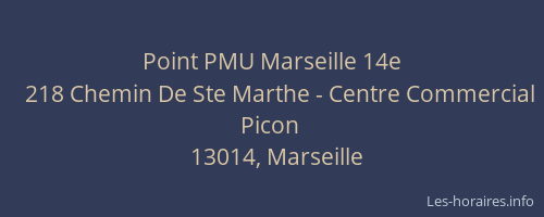 Point PMU Marseille 14e