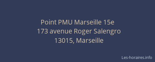 Point PMU Marseille 15e