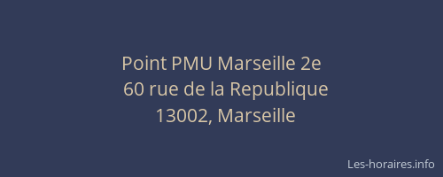 Point PMU Marseille 2e