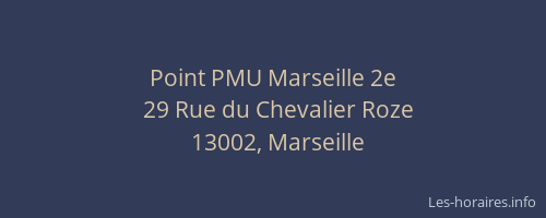Point PMU Marseille 2e