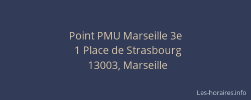 Point PMU Marseille 3e