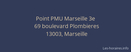 Point PMU Marseille 3e