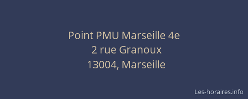 Point PMU Marseille 4e