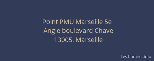 Point PMU Marseille 5e