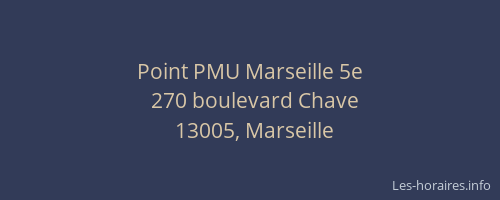 Point PMU Marseille 5e