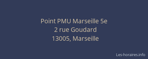 Point PMU Marseille 5e