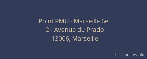 Point PMU - Marseille 6e