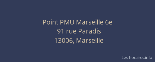 Point PMU Marseille 6e