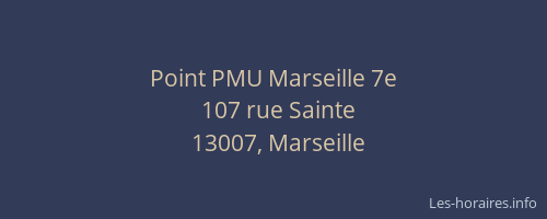 Point PMU Marseille 7e
