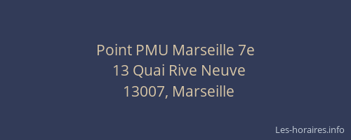 Point PMU Marseille 7e