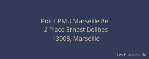 Point PMU Marseille 8e