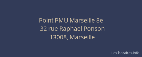 Point PMU Marseille 8e