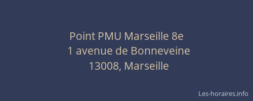 Point PMU Marseille 8e