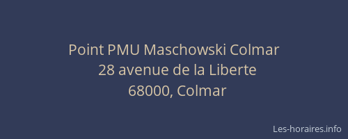 Point PMU Maschowski Colmar