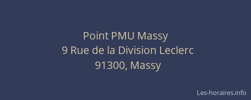 Point PMU Massy