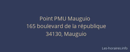 Point PMU Mauguio