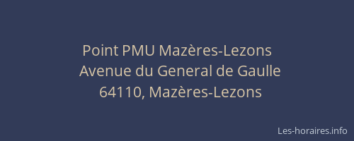 Point PMU Mazères-Lezons