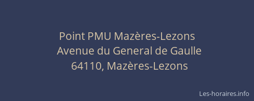 Point PMU Maz&egrave;res-Lezons