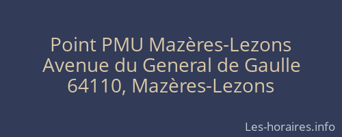 Point PMU Mazères-Lezons