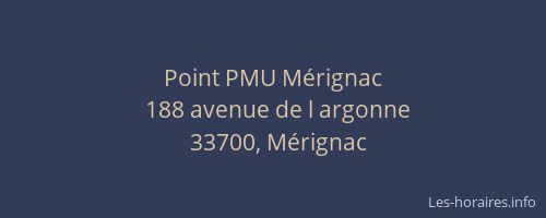 Point PMU Mérignac