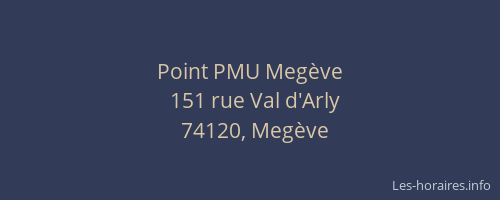 Point PMU Megève