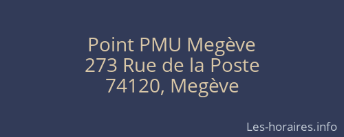 Point PMU Megève