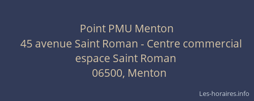 Point PMU Menton